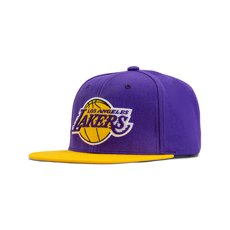 LA Lakers XL Logo 2 Tone Yellow Snapback - Mitchell & Ness